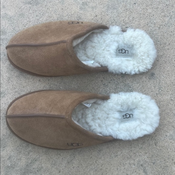 UGG Scuff Men\'s Chestnut Suede Wool Lined House Slippers Size 12 main image 5